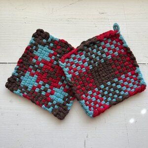 Handwoven Cotton Potholders Set of 2